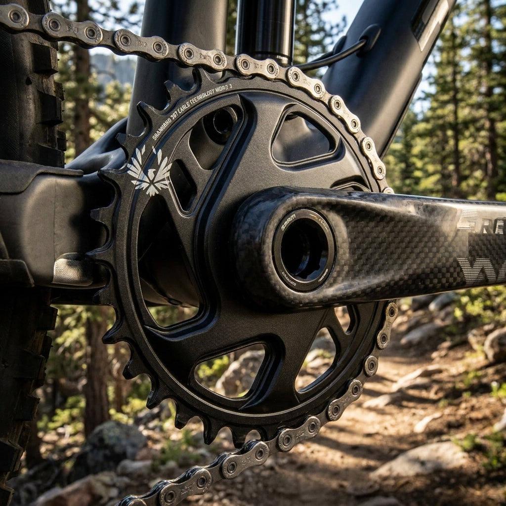 SRAM X-Sync Eagle 30T Kettenblatt, schwarz, für leisen, effizienten Antrieb am Mountainbike auf Trail.