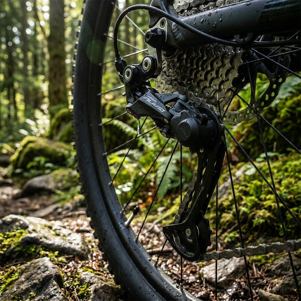 Shimano ALIVIO RD-M3100 MTB Schaltwerk, 9-fach, schwarz, Shadow Design. Robust und präzise für Mountainbike Trails.