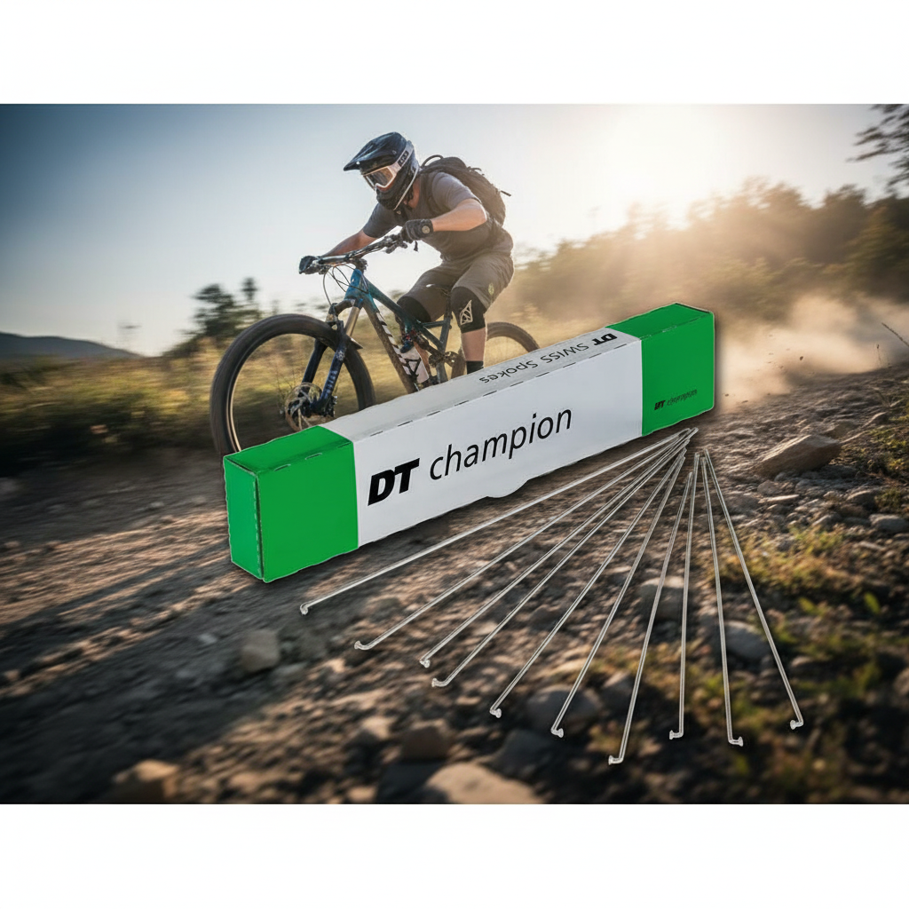 DT Swiss Champion 2.0 silberne Fahrradspeiche, 288mm. Robuste 2.0mm Speiche für MTB und Rennrad. Hohe Stabilität.