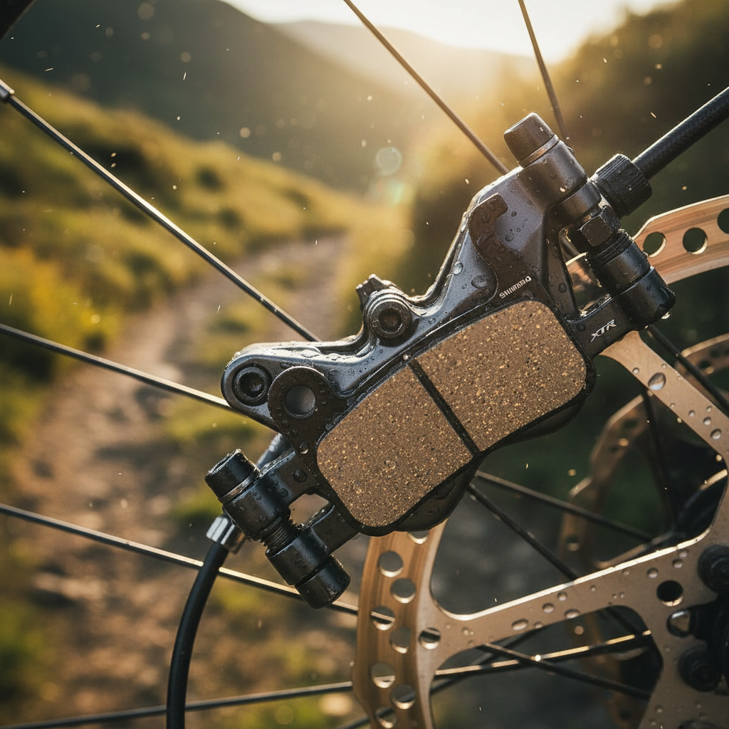 NG Sports Semi-Metall Disc-Bremsbeläge für Shimano XTR-XT-Saint an Mountainbike-Scheibenbremse im Detail.