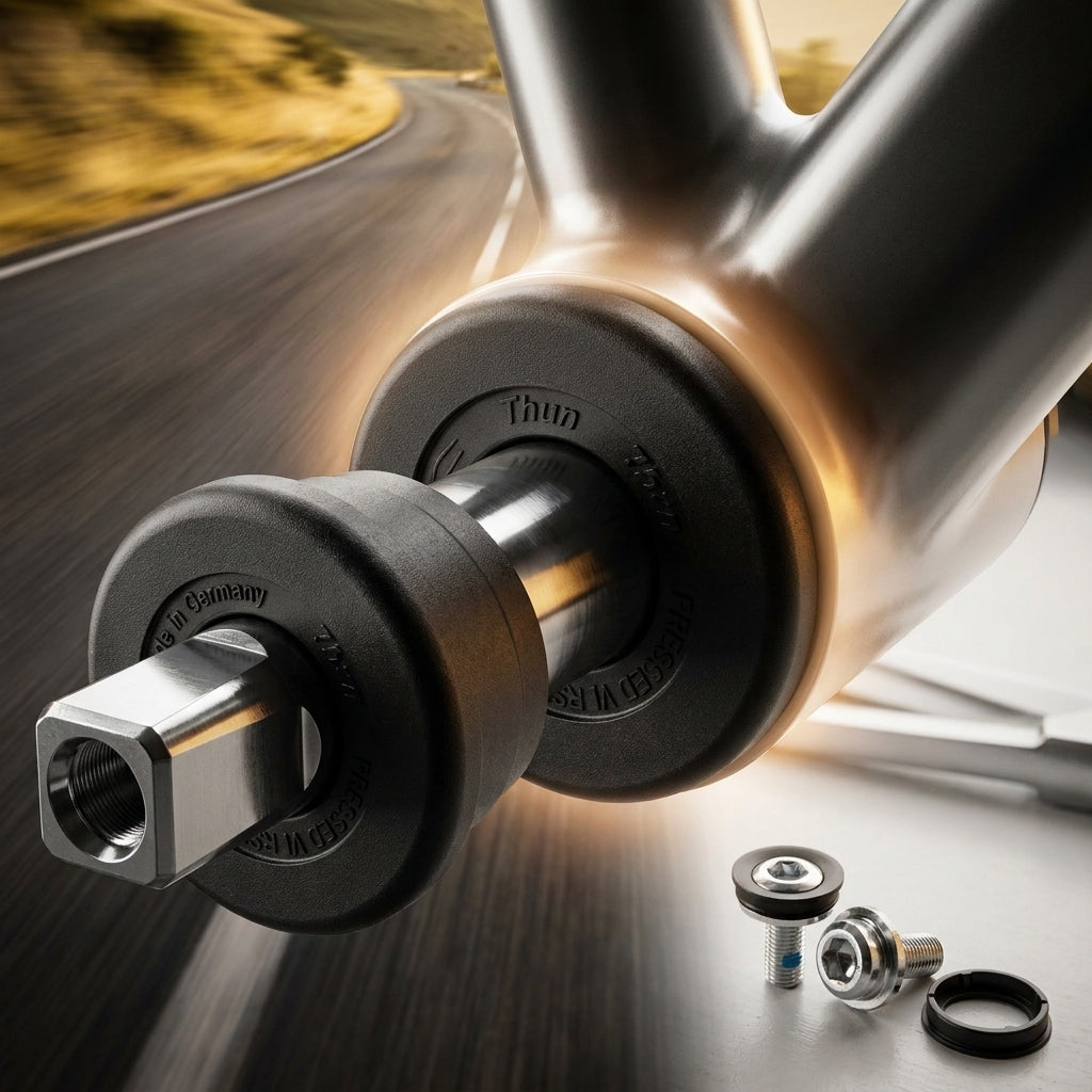 Thun Innenlager Efficient Jive 3.0 Thompson. Robustes ISO 4-kant Tretlager mit Nylon-Schalen für effizientes Fahrradfahren.
