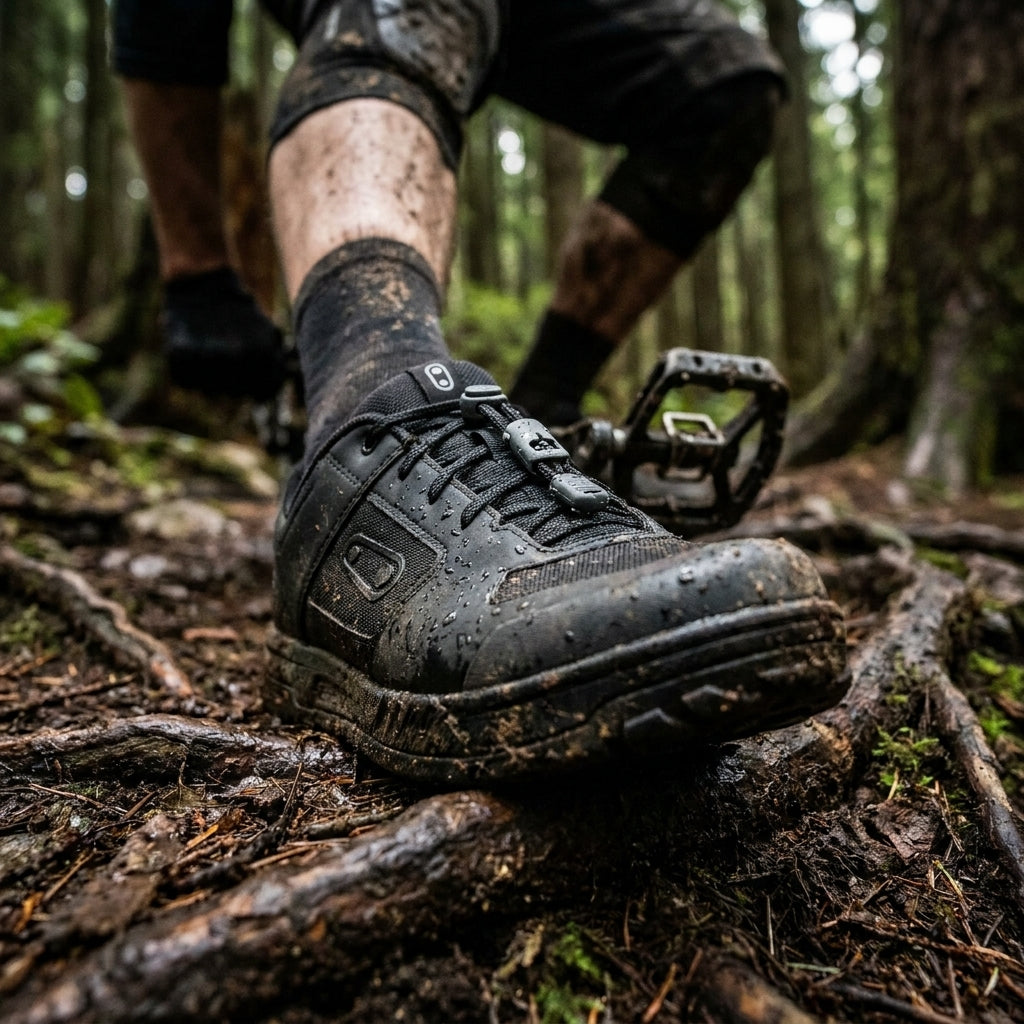 Crankbrothers Speedlace Schnürsenkel schwarz für Mallet, Mallet E, Stamp Mountainbike Schuhe. Schnelles, sicheres Schnürsystem.