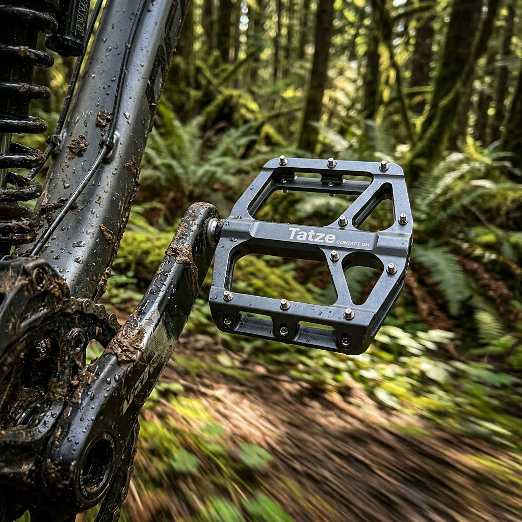 Tatze CONTACT DH Klickpedal für Downhill & MTB. Robuste SPD-Plattform mit Grip-Pins. Perfekt für extreme Trails.