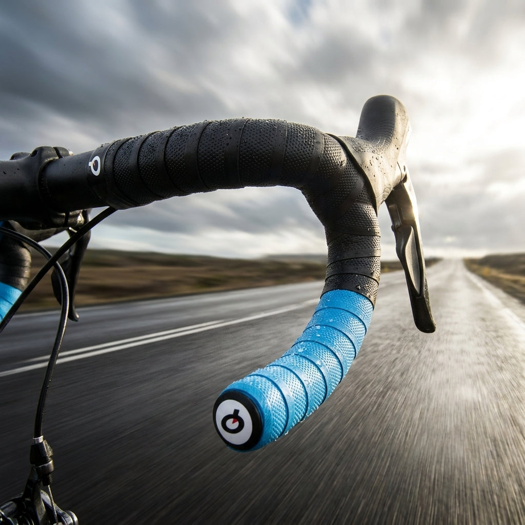 Prologo Lenkerband Onetouch 2 schwarz/hellblau für optimalen Grip, Komfort und Kontrolle am Fahrradlenker. Langlebig & rutschfest.
