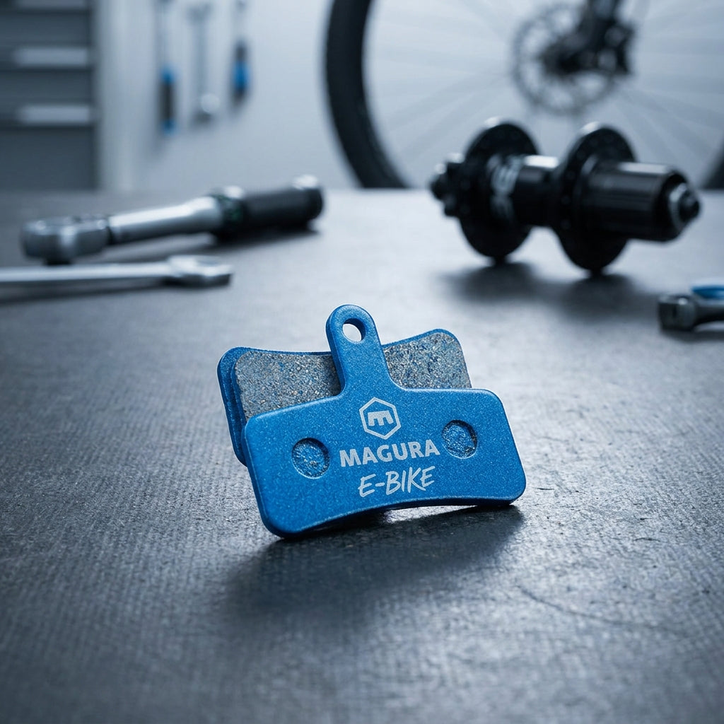 Blauer Sinter Scheibenbremsbelag für Magura E-Bikes. Optimale Bremsleistung und Sicherheit für Fahrrad und E-Bike.