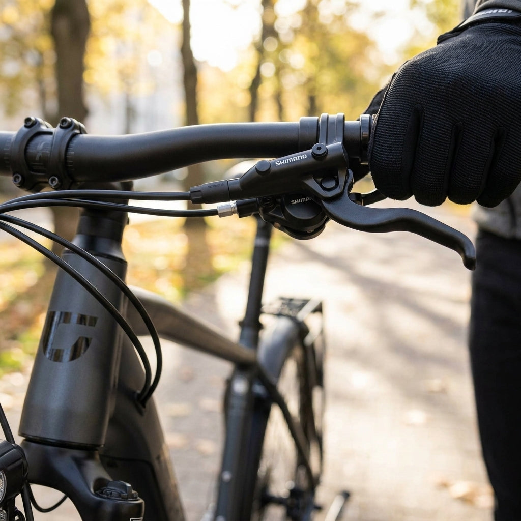 SHIMANO MT201 VR Scheibenbremse am Fahrrad, vormontiert und befüllt.
