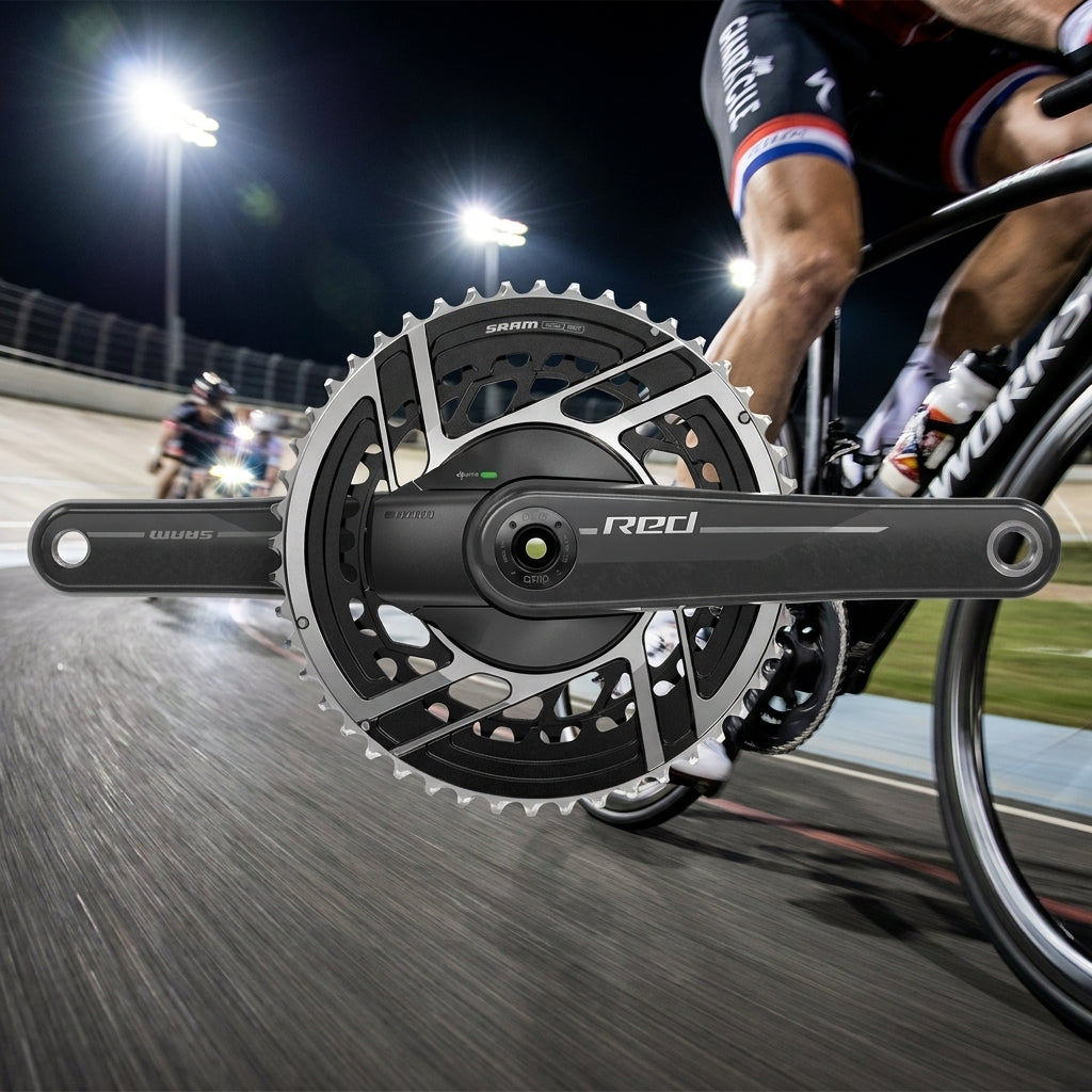 SRAM Kurbelgarnitur Quarq RED E1 Powermeter für Rennrad. Leichtes Carbon-Upgrade mit präziser Leistungsmessung. Ideal für ambitionierte Fahrer.