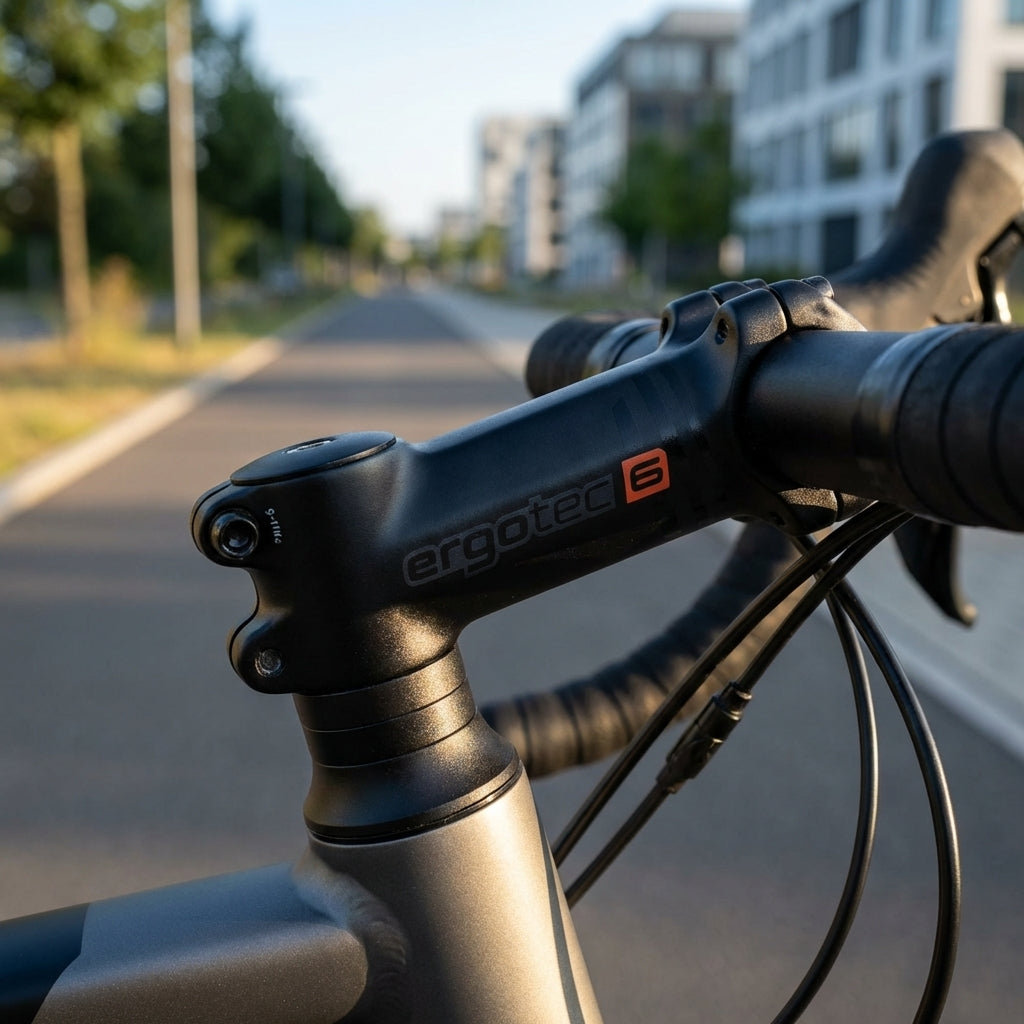 Ergotec High Piranha 2 Vorbau 31,8mm 90mm schwarz für ergonomisches Radfahren und hohe Sicherheit.