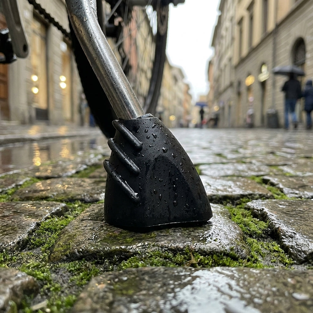 Hebie Gummifuß für Zweibeinständer 0605. Schwarze, robuste Füße für stabilen Fahrradstand auf jedem Untergrund.