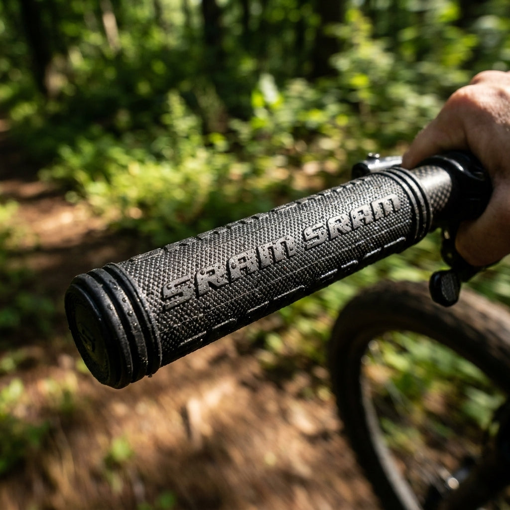 SRAM Racing Griffe 130mm schwarz für sicheren Halt und Komfort an MTB, Trekking- und City-Lenkern. Ergonomisch, langlebig, griffig.
