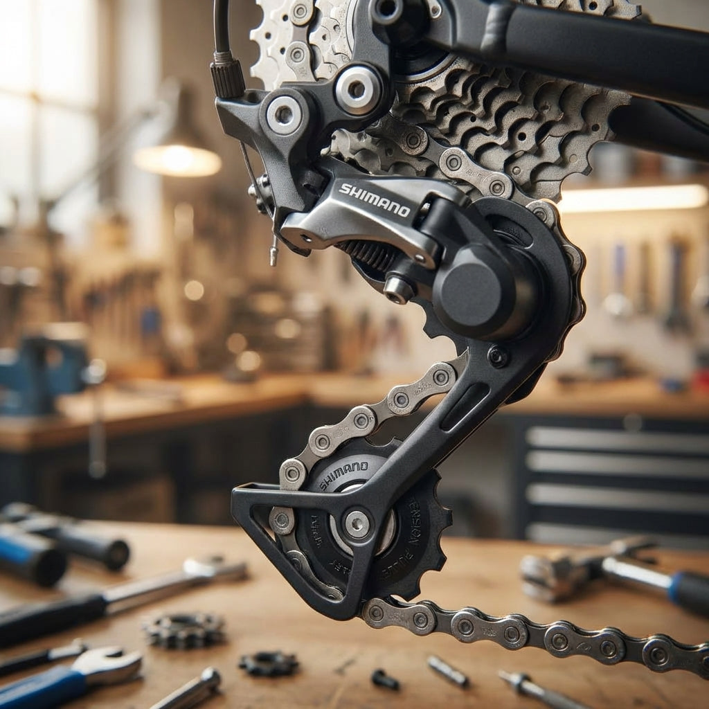 SHIMANO Schaltrollensatz Standard mit leisem, präzisem Kettenlauf am Schaltwerk, Fahrradwerkstatt.