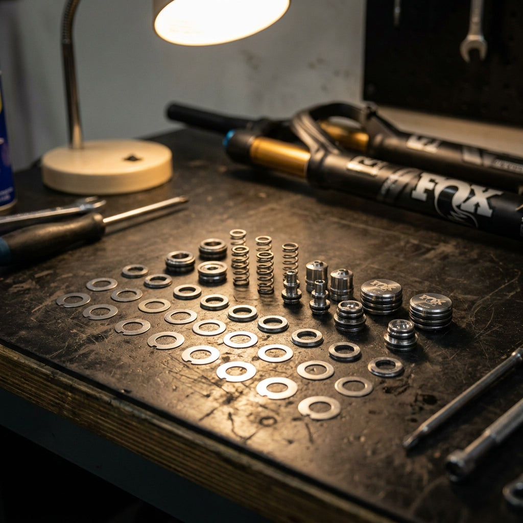 FOX Service Set Grip Rebound Valving FK für präzises Federgabel-Tuning. MTB Dämpfer Wartung für mehr Kontrolle & Performance.