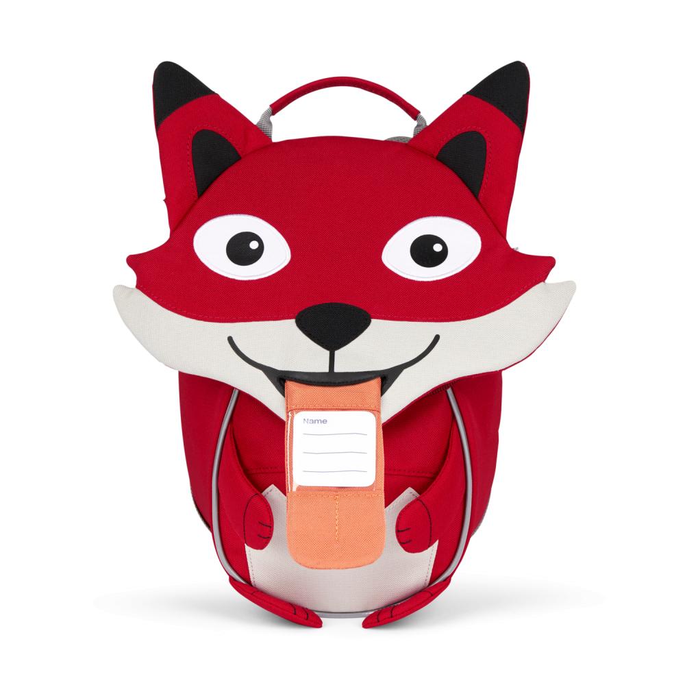 Affenzahn Kleiner Freund Fuchs Kindergartenrucksack, 4 Liter, für Kinder, reflektierende Elemente, verstellbarer Brustgurt, herausziehbare Zunge mit Namensschild
