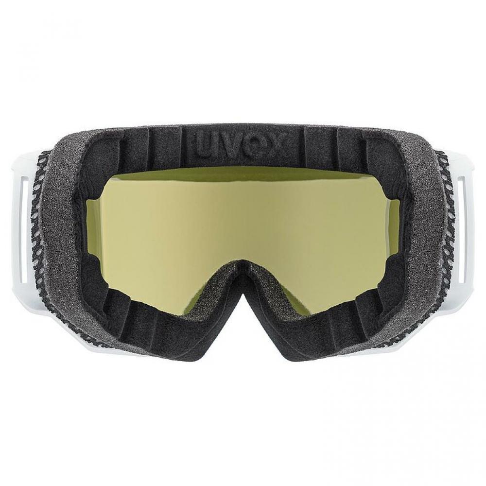 uvex Skibrille athletic CV white matt mirror gold S3 - OTG, colorvision®, supravision®, 17% VLT