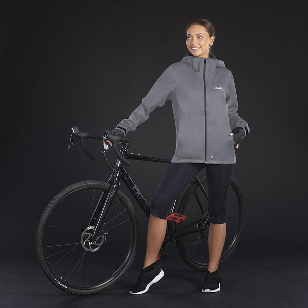 CHIBA Rainjacket Damen - wasserdicht, winddicht, atmungsaktiv, 4XL, hellgrau