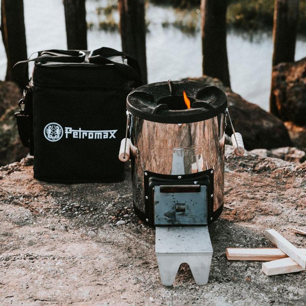 Petromax Transporttasche für Raketenofen rf33 Robuste Nylon-Tasche mit verstärkten Wänden, abnehmbarem Schultergurt und zusätzlichen Taschen für Zubehör