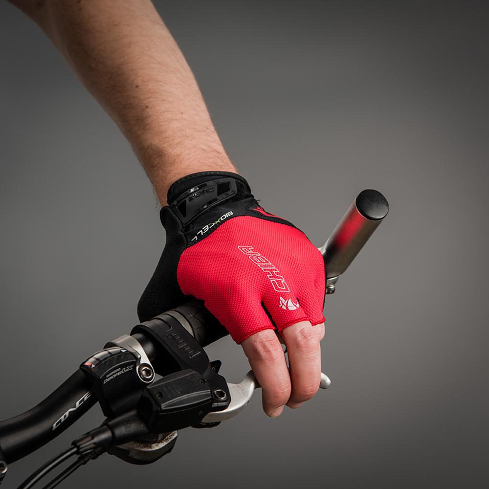 CHIBA BioXCell Air - Radhandschuhe kurz, rot, L, atmungsaktiv mit Gelpolster