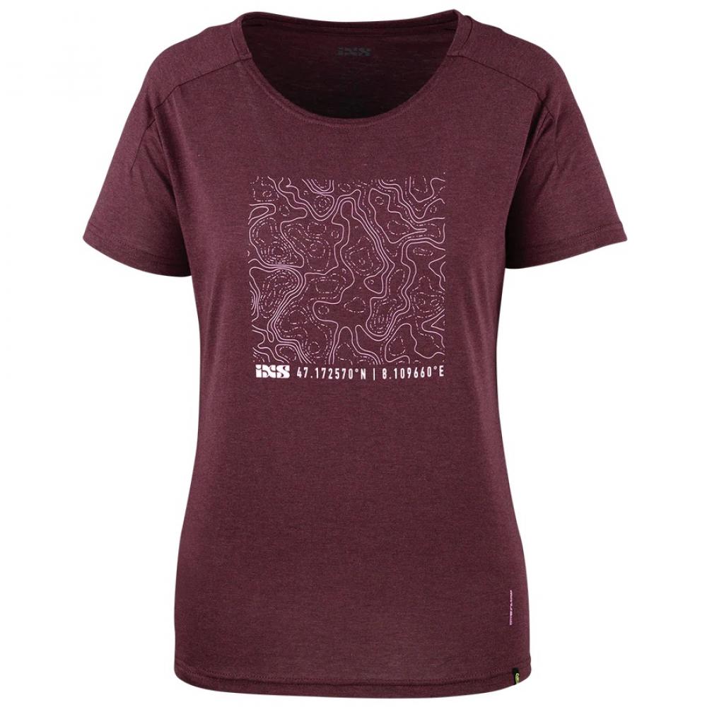 IXS Sports Division iXS Flow Girls Contour Tech Tee KM Raisin - atmungsaktives Bike-Shirt für Girls