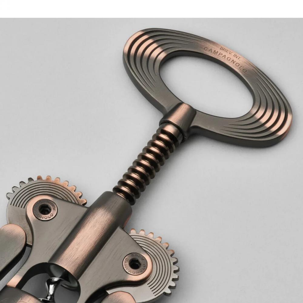 Campagnolo Korkenzieher Big Bronze CTB-BR15 Hochwertiger, in Italien gefertigter Korkenzieher mit selbstzentrierender Teleskop-Glocke und Hebelmechanismus für müheloses Entkorken