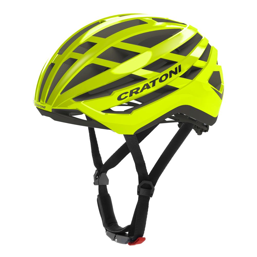 Cratoni C-Vento Fahrradhelm - neongelb glossy-matt - S/M 52-57 cm - aerodynamisch, leicht, mit optimaler Belüftung und höhenverstellbarem Fit-System