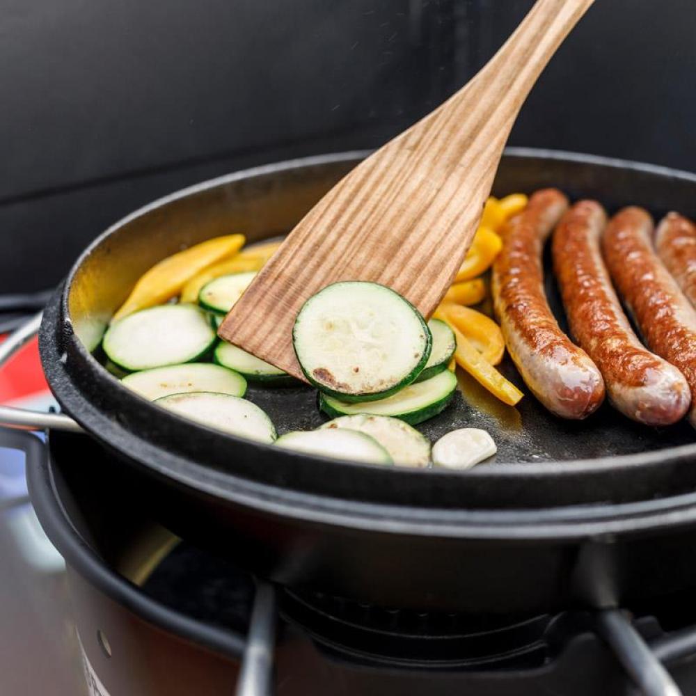 Petromax Holzspachtel Kirschholz 32 cm geöltes Naturholz mit eingebranntem Motiv, ideal zum Wenden und Anheben von Speisen
