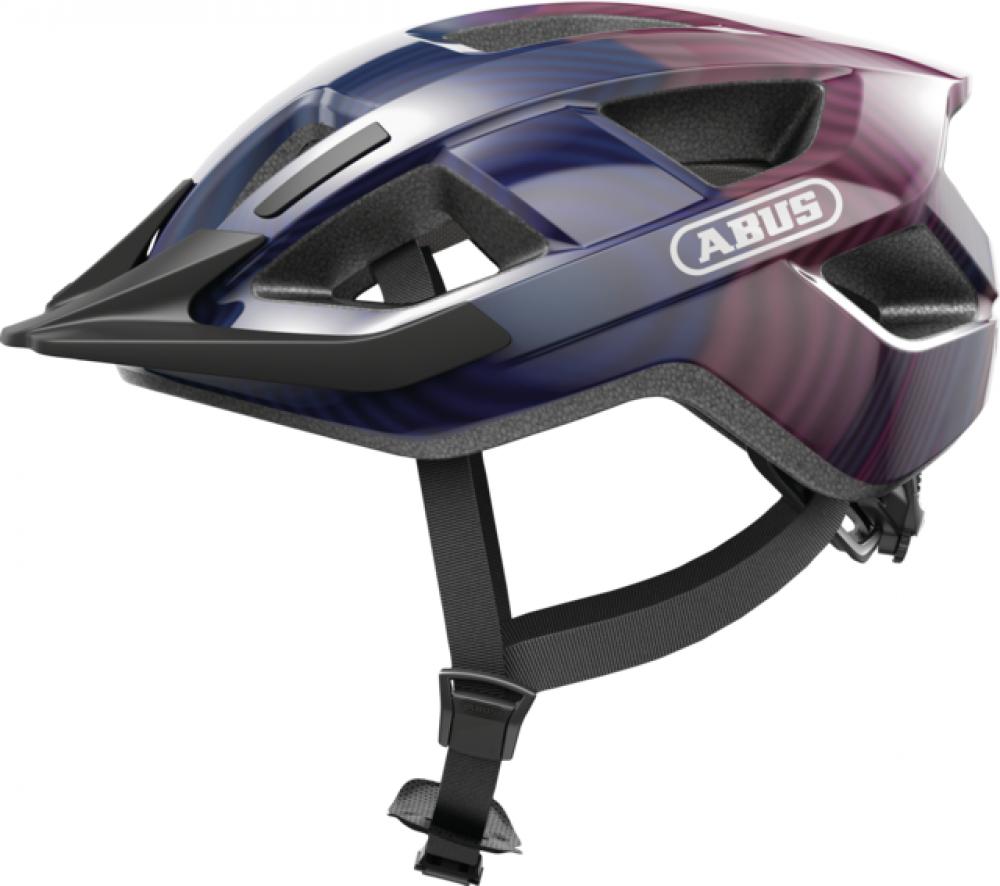 ABUS Fahrradhelm Aduro 3.0 M (52-58 cm) purple waves sportlicher City-Helm mit In-Mold-Bauweise, optimaler Belüftung und optionalem LED-Licht