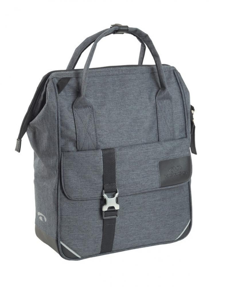 Norco Millfield City Tasche 12l, graue Fahrradtasche mit Tragegriffen und Schnalle, 38x30x13 cm.
