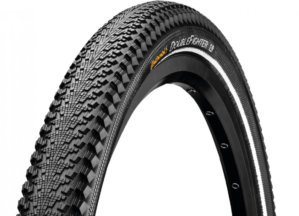 Continental Double Fighter III 28x1.40\" (37-622) Drahtreifen, 3/180 TPI, Black-Reflex, ideal für Stadt und Schotterwege, leichtlaufend und robust