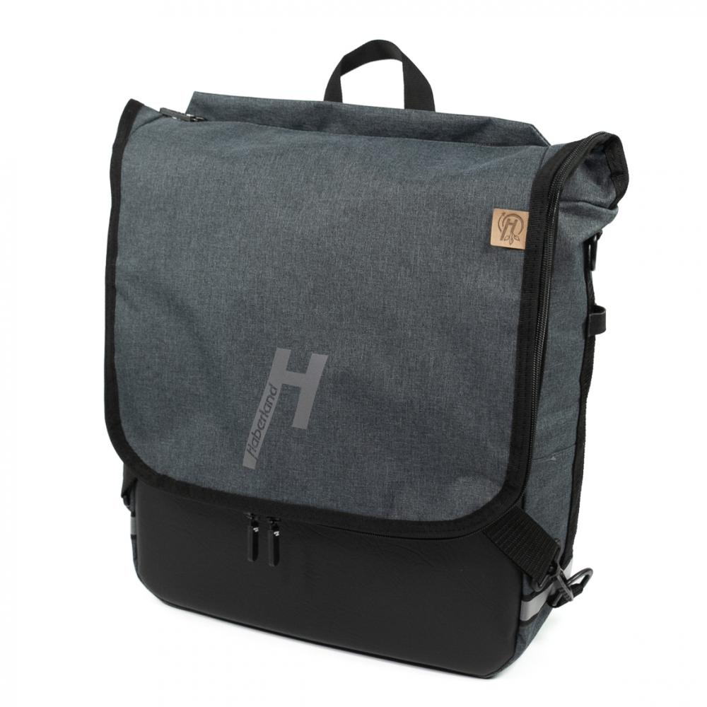 Haberland Sporty Fahrrad Rucksack / Gepäckträgertasche anthrazit - vielseitiger 2-in-1 Allrounder