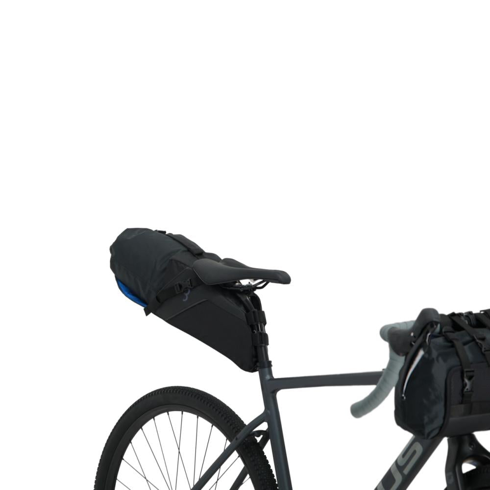 BBB Cycling fahrradsatteltasche Seat Sidekick 16x16x44cm 10L schwarz - große Bikepacking-Satteltasche
