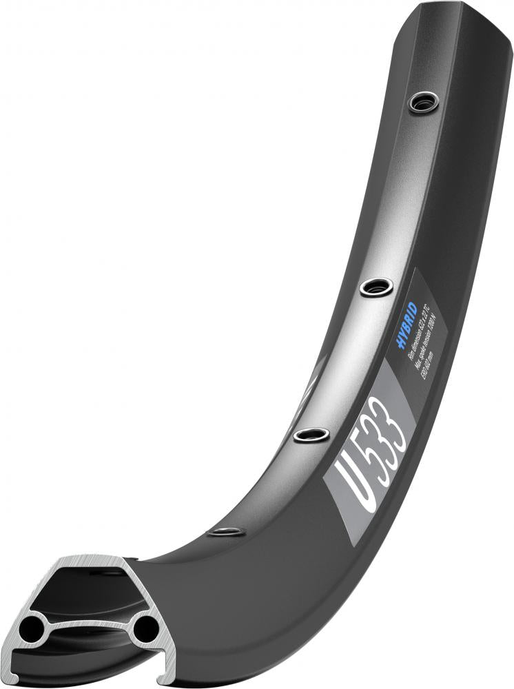 DT Swiss Felge Hybrid U 533 26" 28 Loch Schwarz - robuste E-Trekking-Felge