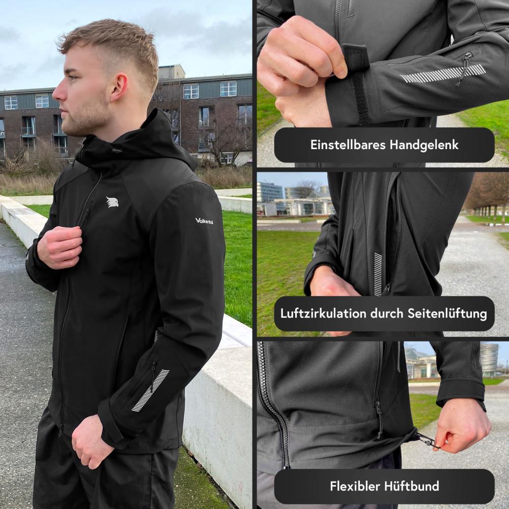 Valkental Jacke 3in1 Smart Jacket wasserdichte Jacke mit Fleece Zipp-In Herren XL schwarz