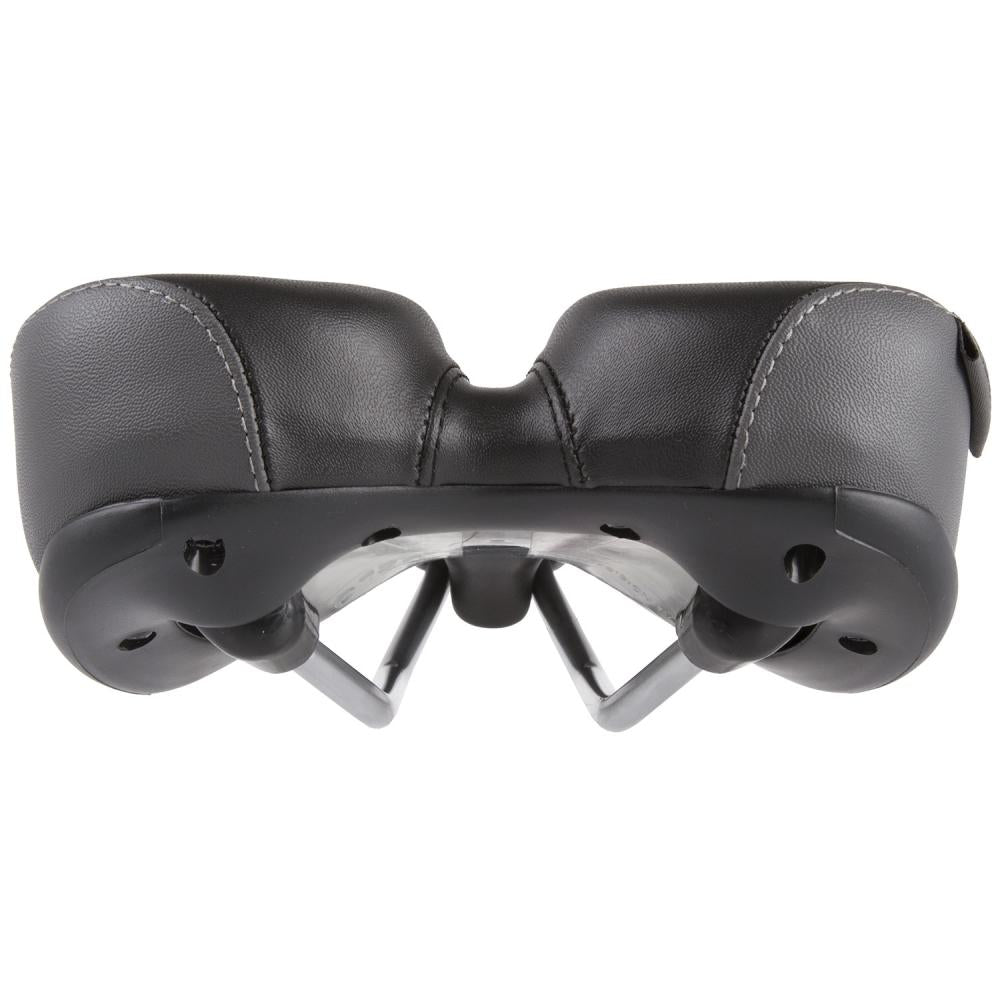 Velo Plush Deep Channel Herren-Fahrradsattel, schwarz/grau, 162x269 mm, 471 g, Arc-Tech-Federung, D2-Konstruktion, O-Zone Full Cut, Luftstromkühlung