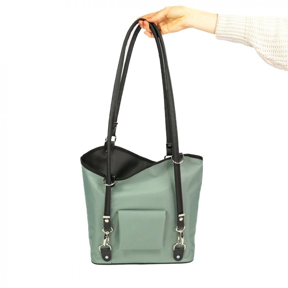 Haberland Lenkertasche Melanie salbei/schwarz - clevere Rucksack-Lenkertasche für Alltag und Tour