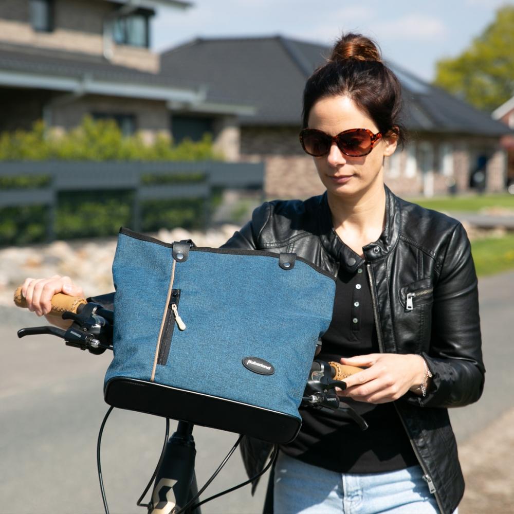 Haberland Lenkertasche Melanie blau - flexible Rucksack-Lenkertasche mit KLICKfix
