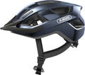 Abus Fahrradhelm Aduro 3.0 L=58-62cm midnight blue, dunkelblauer Fahrradhelm mit Visier, Belüftung und ABUS Logo.