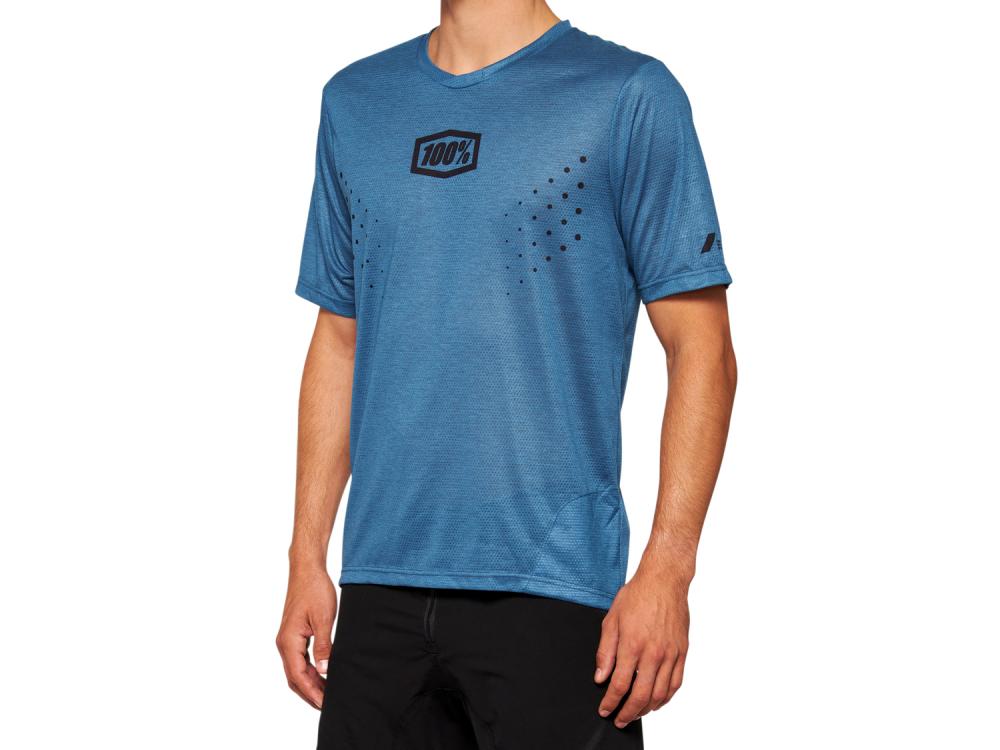 100% Airmatic Mesh Short Sleeve Jersey XL Slate Blue - atmungsaktives MTB-Trikot für lange Trail-Tage