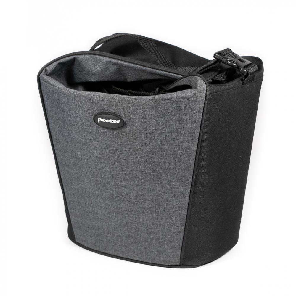 Haberland Lenkertasche Britta anthrazit/schwarz - praktische Lenkertasche mit KLICKfix