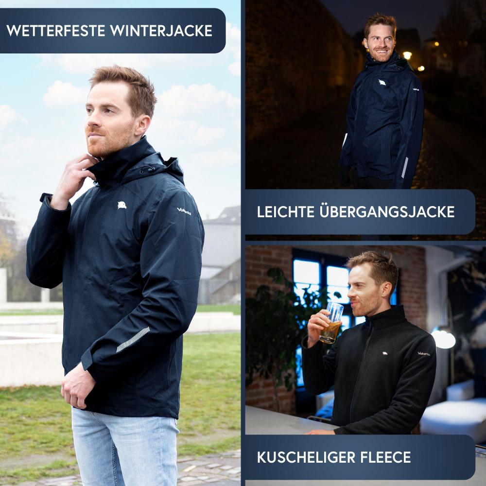 Valkental Jacke 3in1 Smart Jacket wasserdichte Jacke mit Fleece Zipp-In Herren S dunkelblau