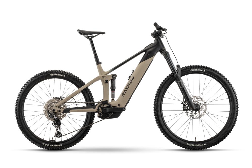 RAYMON Vamok Base E-MTB Fully Größe XL - Bosch Performance Line CX - 800 Wh - Shimano Deore 12-fach - 29/27,5-Zoll Mullet - Greige/Black