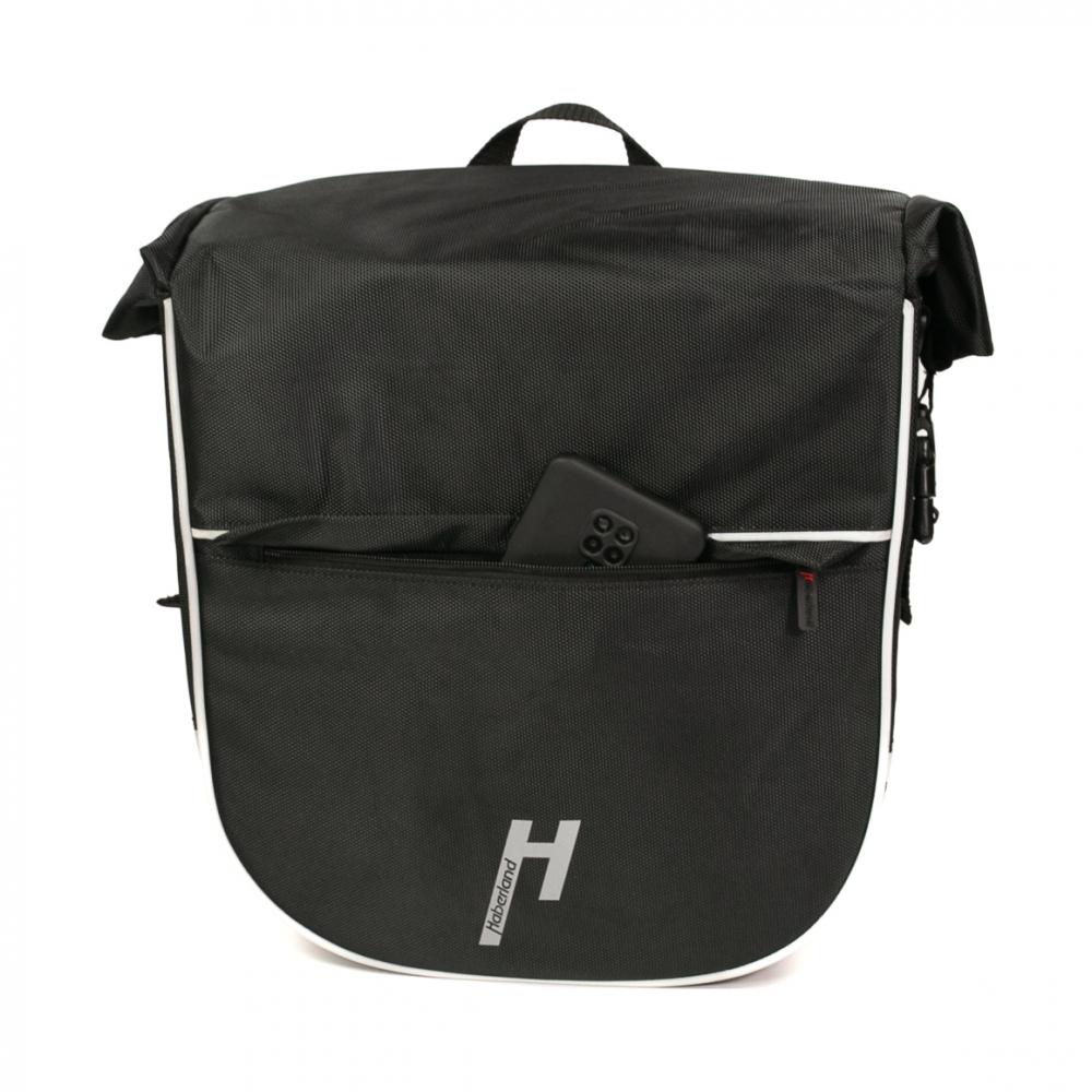 Haberland Einzeltasche eMotion schwarz/reflex - robuste Fahrradtasche für Alltag und Tour