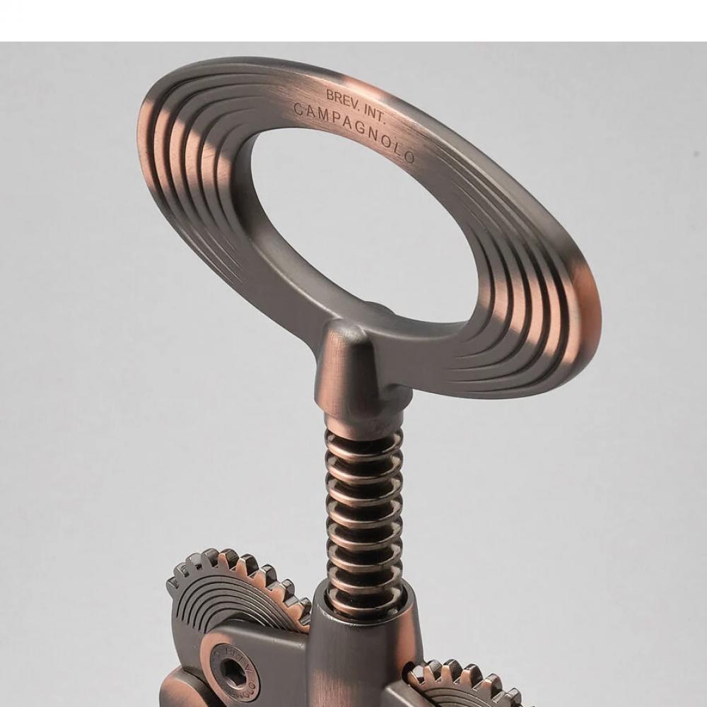 Campagnolo Korkenzieher Big Bronze CTB-BR15 Hochwertiger, in Italien gefertigter Korkenzieher mit selbstzentrierender Teleskop-Glocke und Hebelmechanismus für müheloses Entkorken
