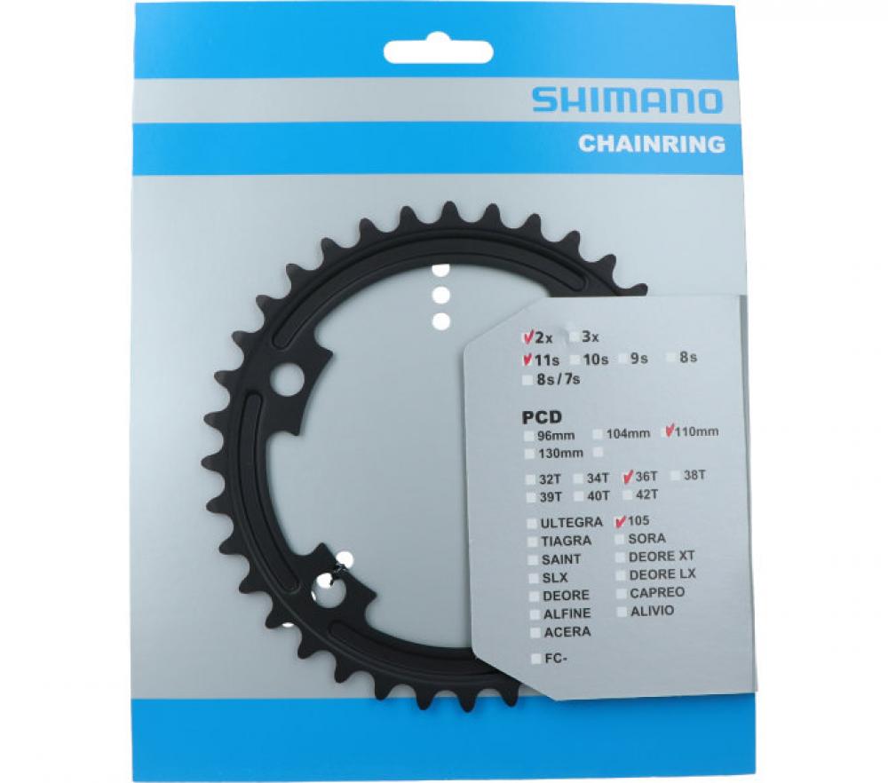 SHIMANO Kettenblatt 105 FC-R7000 36 Zähne Schwarz - präzise Schaltperformance fürs Rennrad