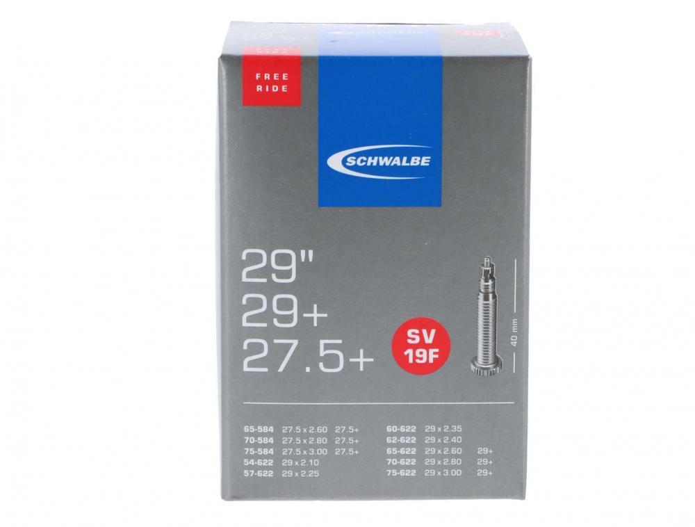 Schwalbe SV19F Freeride Fahrradschlauch für 27,5+ und 29 Zoll mit Sclaverand-Ventil in Originalverpackung.