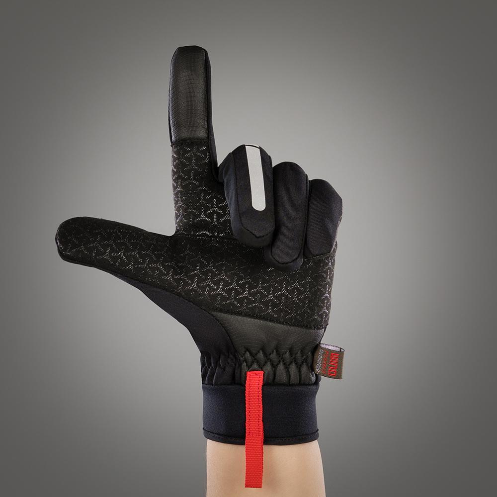 CHIBA Windstopper - Radhandschuhe schwarz, winddicht, atmungsaktiv, Touchfinger, Größe M