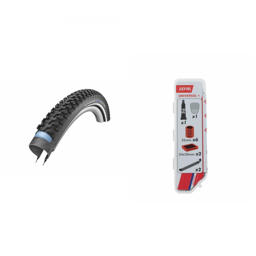 1x Schwalbe Marathon Plus MTB HS468 26x2.10 54-559 + 1x Zefal Reparatur-Set