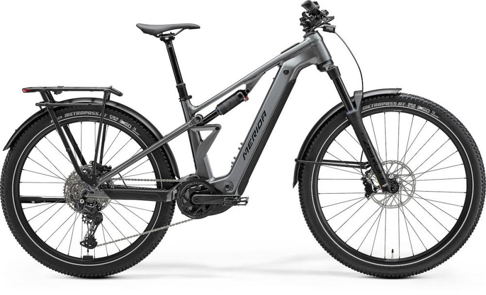 MERIDA ETMO 500 EQ E-SUV Bike Größe M - gunmetal grey-black, Aluminium, Fully 140 Millimeter, Bosch PX 90 Newtonmeter, 600 Wh Akku