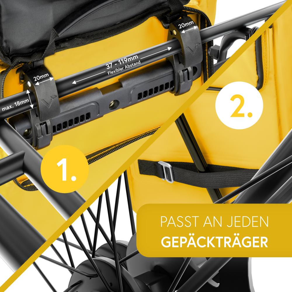 Valkental Rucksack ValkOne 3in1 Fahrradtasche gelb