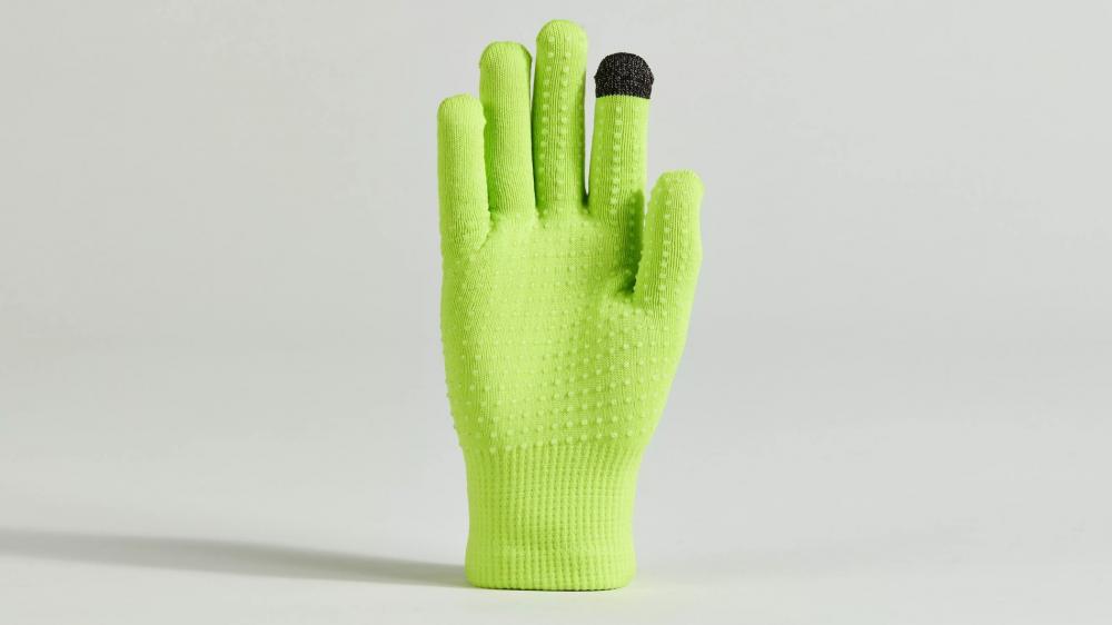 Specialized THERMAL KNIT Handschuh LF HYP S HYPER GREEN - Warmer MTB Langfinger Handschuh für Herbst und Winter - Handschuh Langfinger