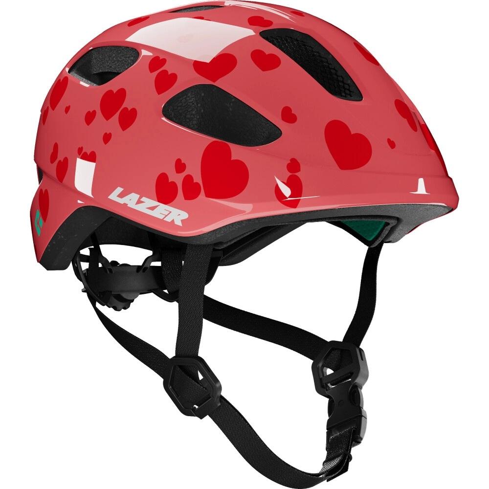 LAZER LAZER Helm Nutz 2.0 KinetiCore Kids & Junior Little Hearts rot - sicherer Kinder-Fahrradhelm